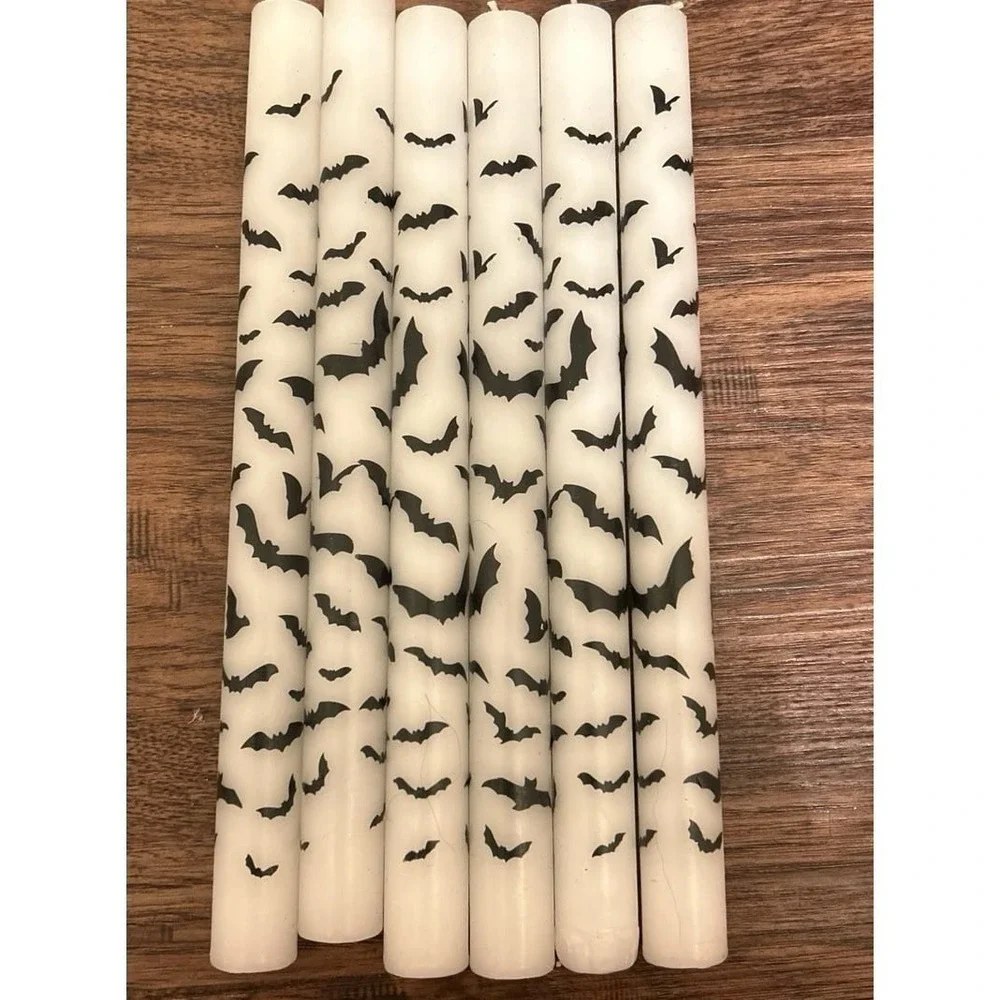 Halloween Spooky Bat Candles Taper Candlestick (Set of 6) Martha Stewart Style